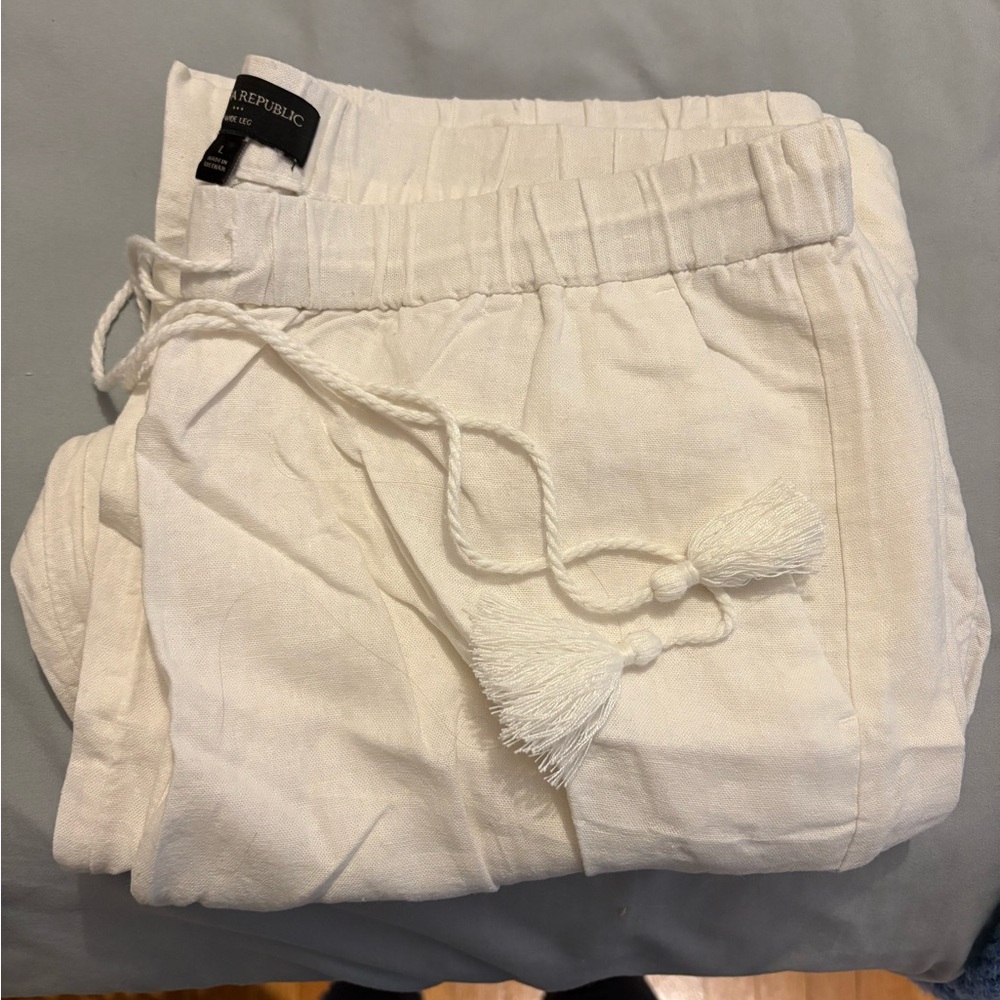 Banana Republic Cream Wide Leg Pants